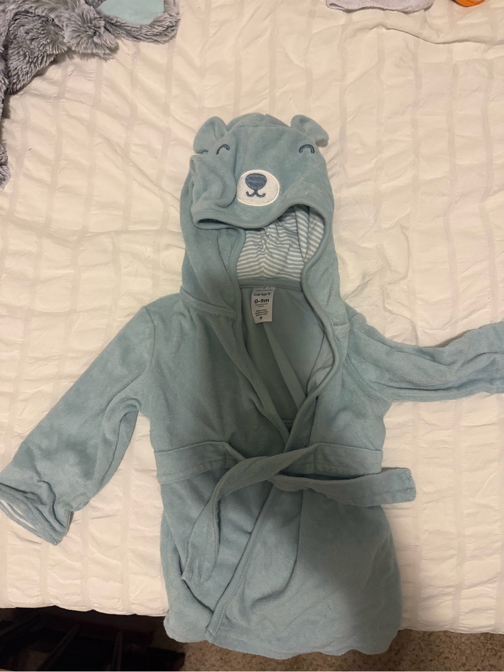 Carter's Light Blue Bear 0-9 Month Baby Robe